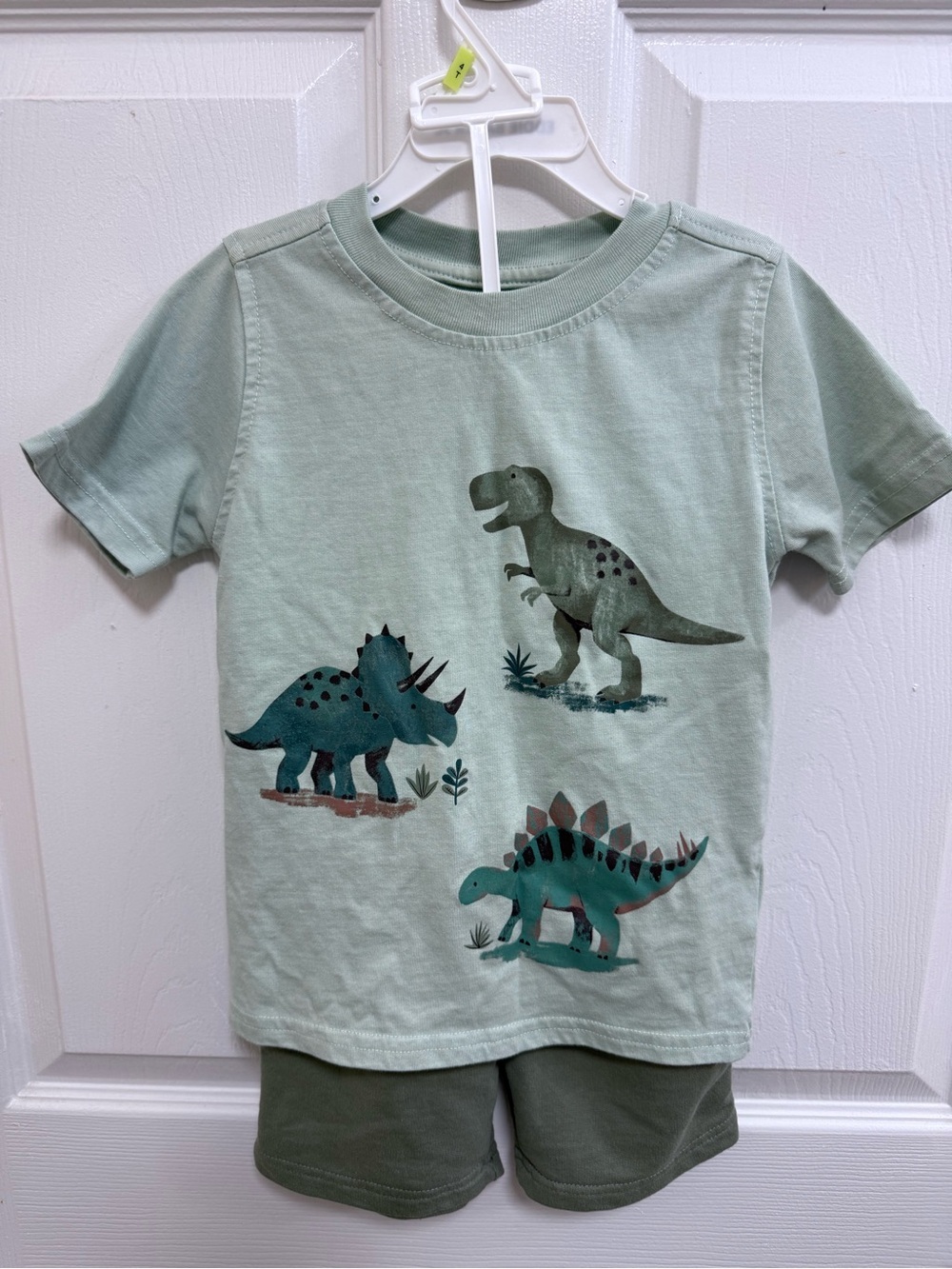 Kids Headquarters Light Green Dino Tee and Shorts, Size 4T